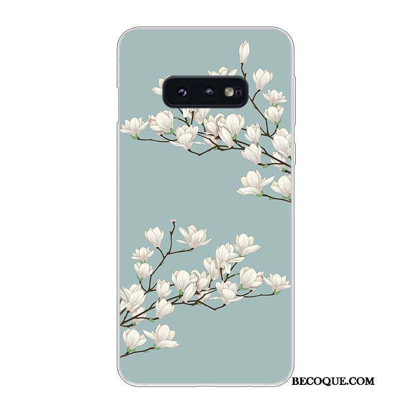 Samsung Galaxy S10e Coque Incassable Fluide Doux Silicone Étui Blanc Protection