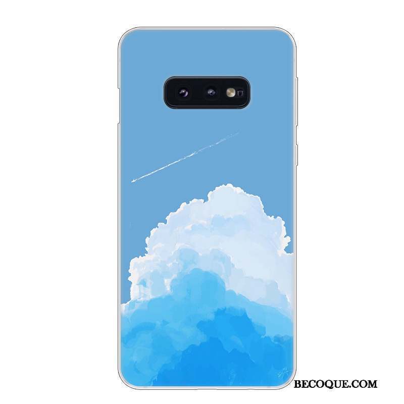 Samsung Galaxy S10e Coque Incassable Fluide Doux Silicone Étui Blanc Protection