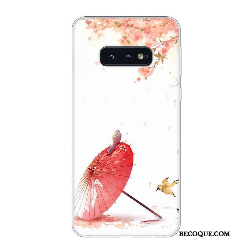 Samsung Galaxy S10e Coque Incassable Fluide Doux Silicone Étui Blanc Protection