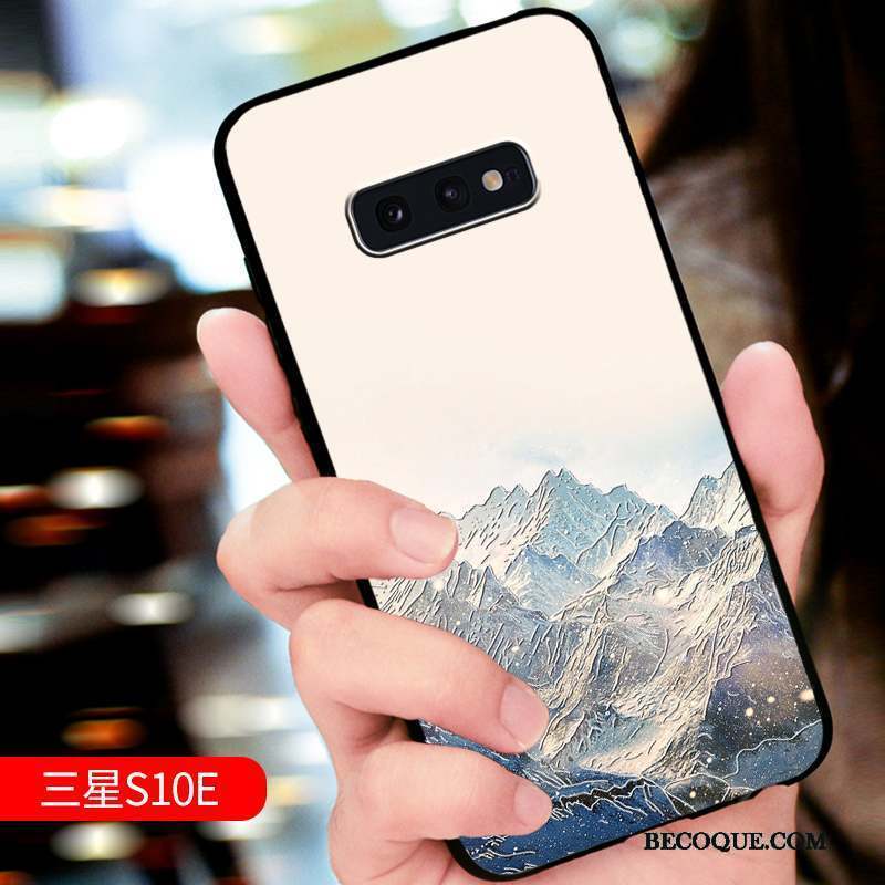 Samsung Galaxy S10e Coque Nouveau Protection Luxe Délavé En Daim Incassable Net Rouge