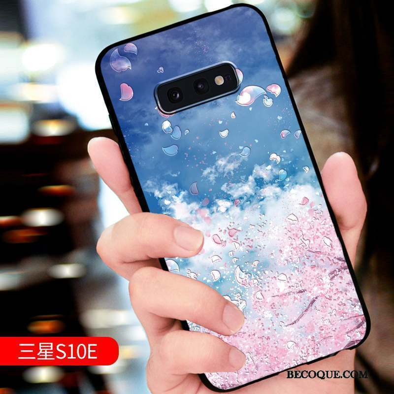 Samsung Galaxy S10e Coque Nouveau Protection Luxe Délavé En Daim Incassable Net Rouge