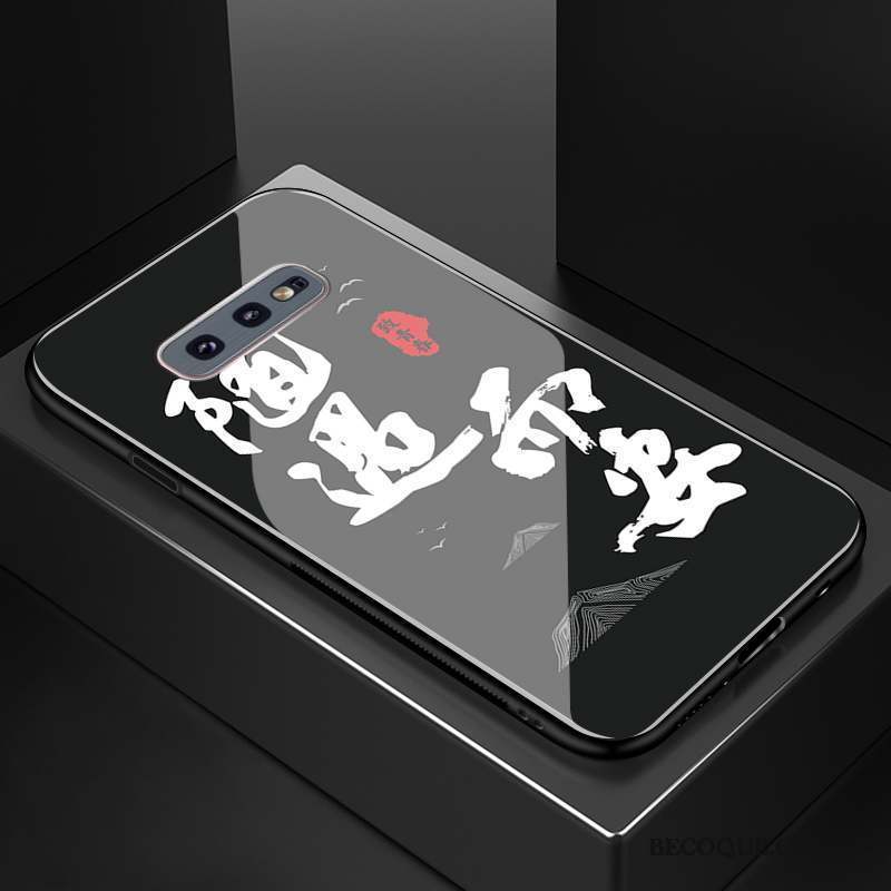 Samsung Galaxy S10e Coque Protection Étui Silicone Créatif Noir Verre