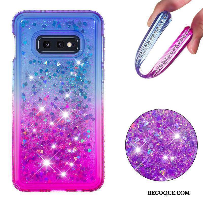 Samsung Galaxy S10e Coque Quicksand Bleu Incassable Tout Compris Protection Violet