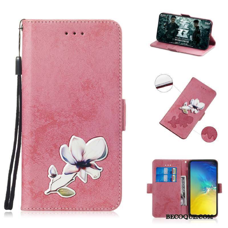 Samsung Galaxy S10e Coque Support Carte Dessin Animé Vintage Étui Étui En Cuir