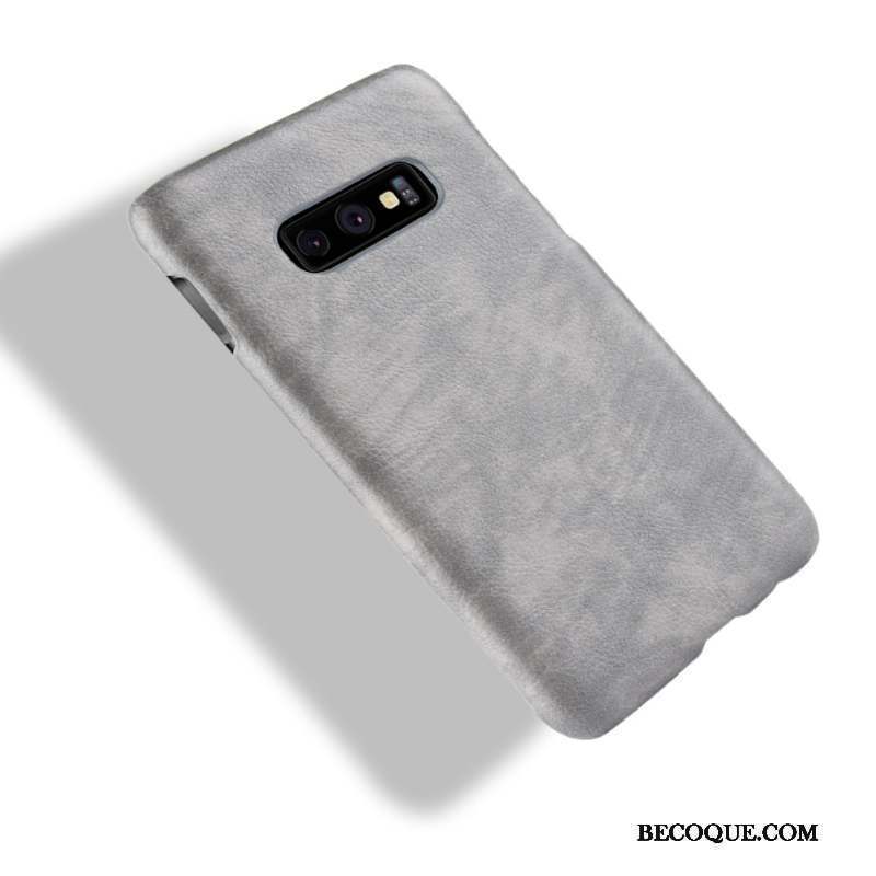 Samsung Galaxy S10e Cuir Protection Délavé En Daim Sac Coque De Téléphone Litchi