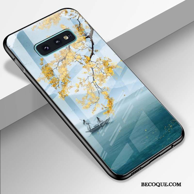 Samsung Galaxy S10e Dessin Animé Verre Trempé Bleu Luxe Créatif Coque De Téléphone