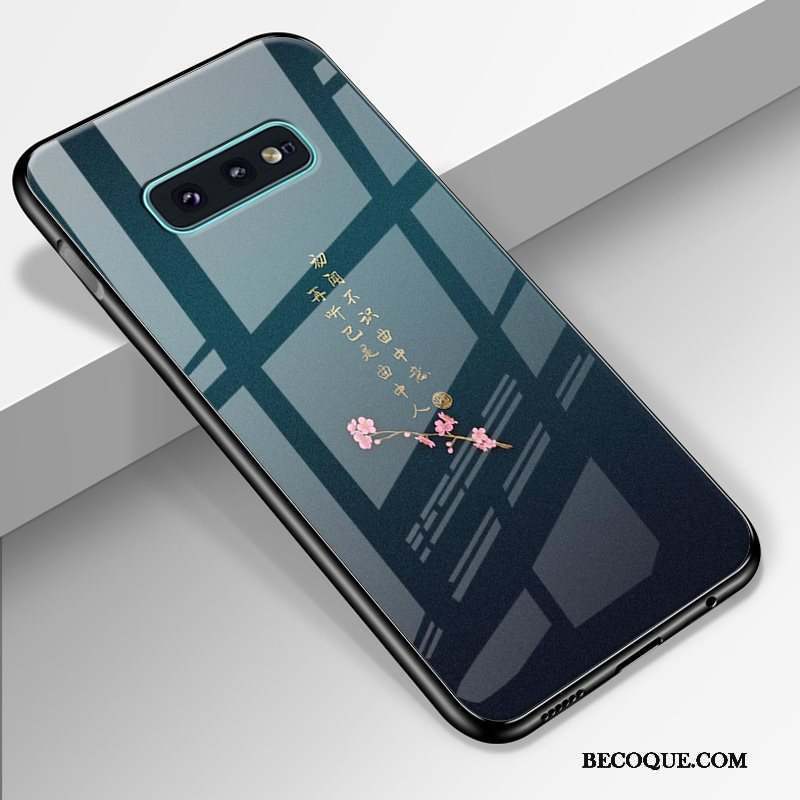 Samsung Galaxy S10e Dessin Animé Verre Trempé Bleu Luxe Créatif Coque De Téléphone