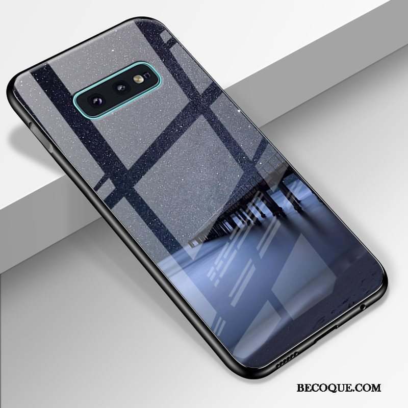 Samsung Galaxy S10e Dessin Animé Verre Trempé Bleu Luxe Créatif Coque De Téléphone