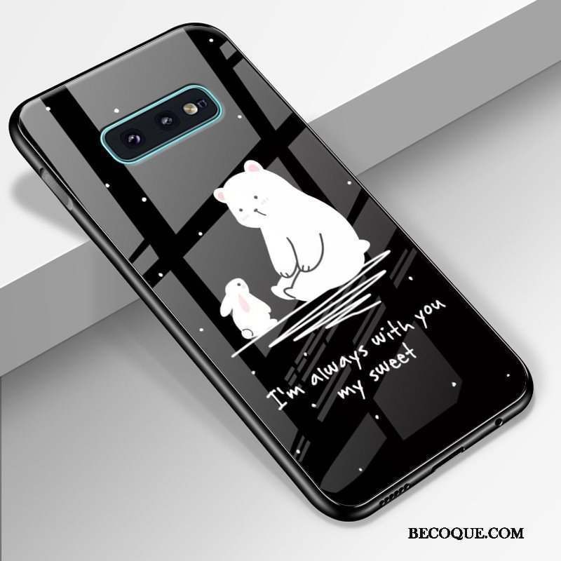 Samsung Galaxy S10e Dessin Animé Verre Trempé Bleu Luxe Créatif Coque De Téléphone