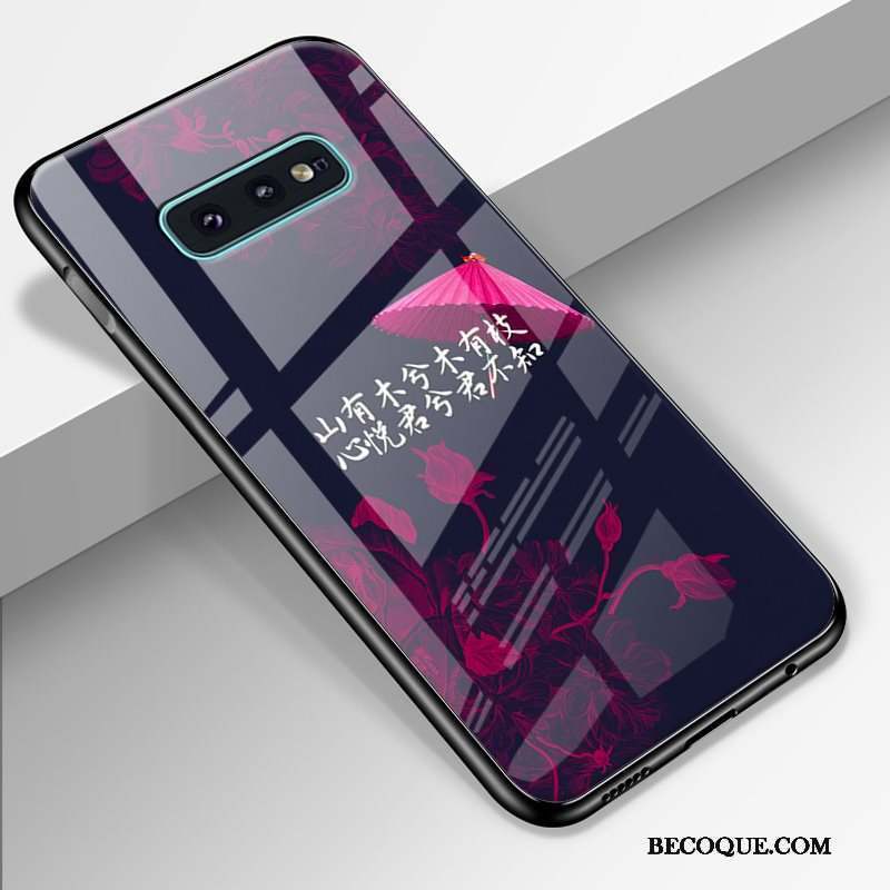 Samsung Galaxy S10e Dessin Animé Verre Trempé Bleu Luxe Créatif Coque De Téléphone