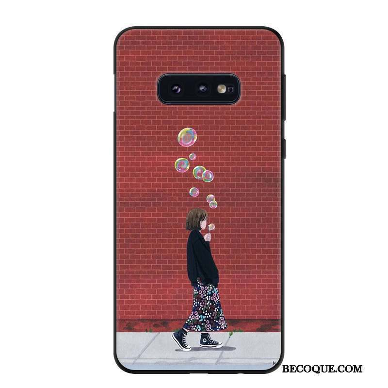 Samsung Galaxy S10e Étui Tendance Charmant Noir Dessin Animé Coque De Téléphone