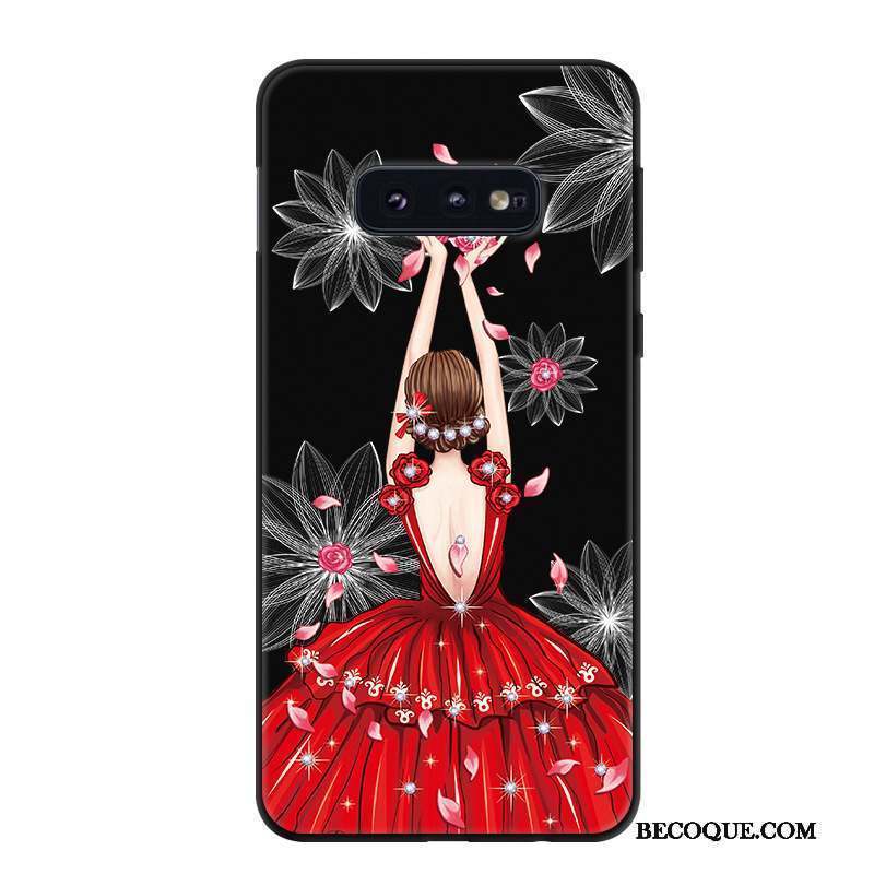Samsung Galaxy S10e Étui Tendance Charmant Noir Dessin Animé Coque De Téléphone