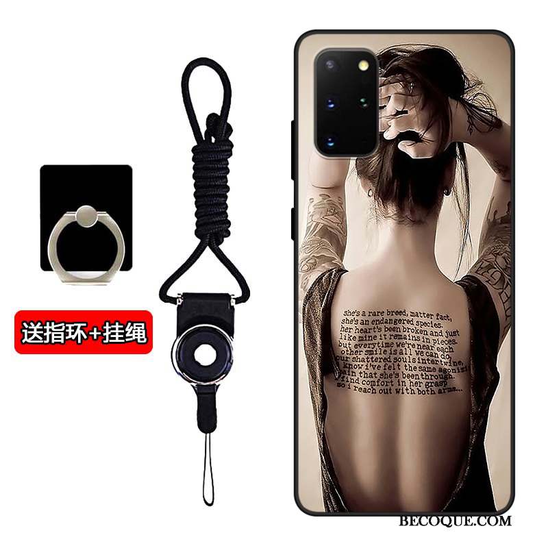 Samsung Galaxy S20+ Coque Amoureux Fluide Doux Silicone Europe Personnalisé Noir