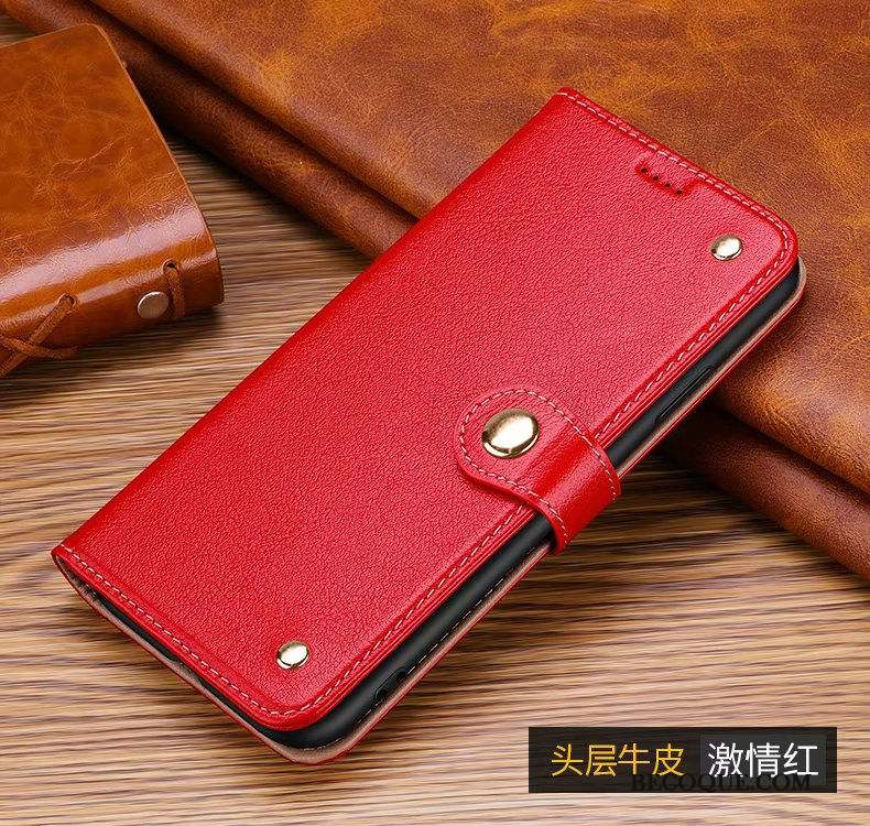 Samsung Galaxy S20+ Coque Cuir Véritable Housse Marron Boucle Étui En Cuir Carte