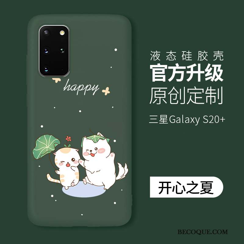 Samsung Galaxy S20+ Coque De Téléphone Dessin Animé Vert Silicone Tout Compris Charmant