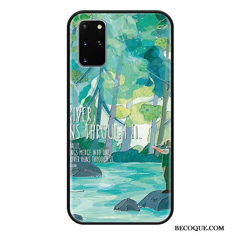 Samsung Galaxy S20+ Coque Délavé En Daim Gaufrage Silicone Créatif Petit Mode