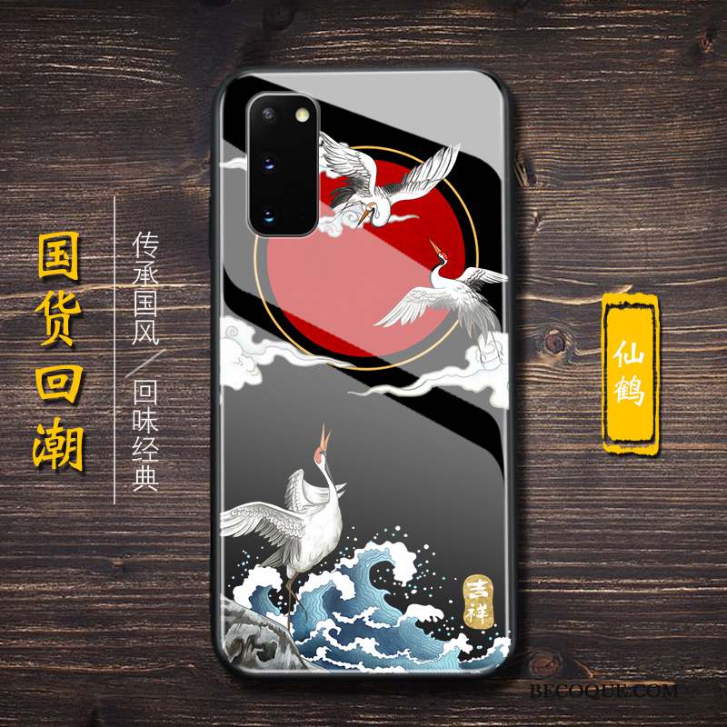 Samsung Galaxy S20 Coque Marque De Tendance Vent Style Chinois Nouveau Noir Étui