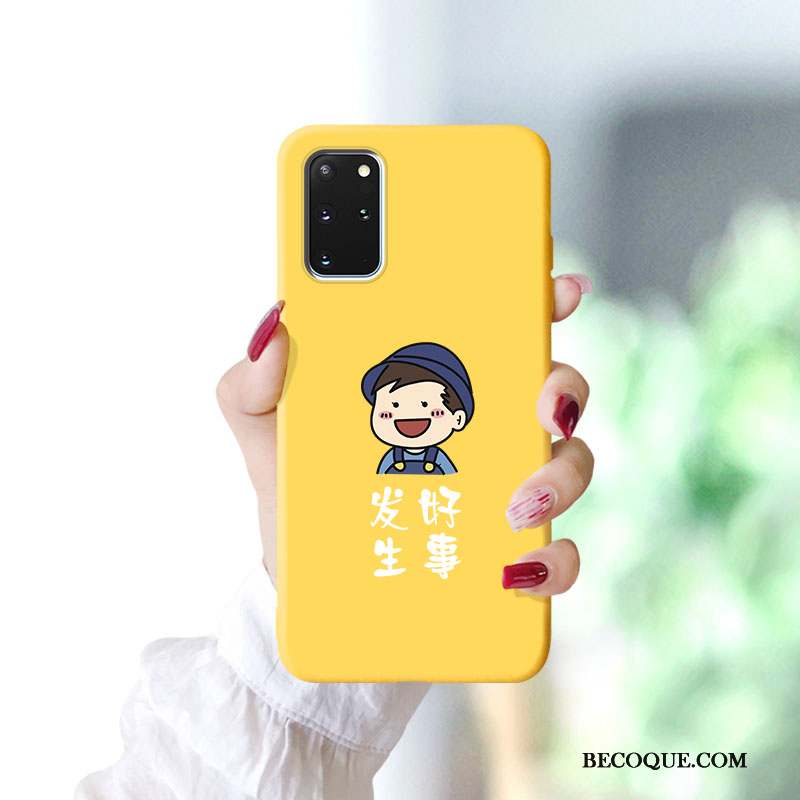 Samsung Galaxy S20+ Coque Net Rouge Étui Charmant Amoureux Jaune Dessin Animé