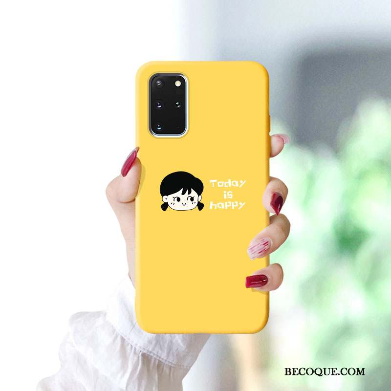 Samsung Galaxy S20+ Coque Net Rouge Étui Charmant Amoureux Jaune Dessin Animé