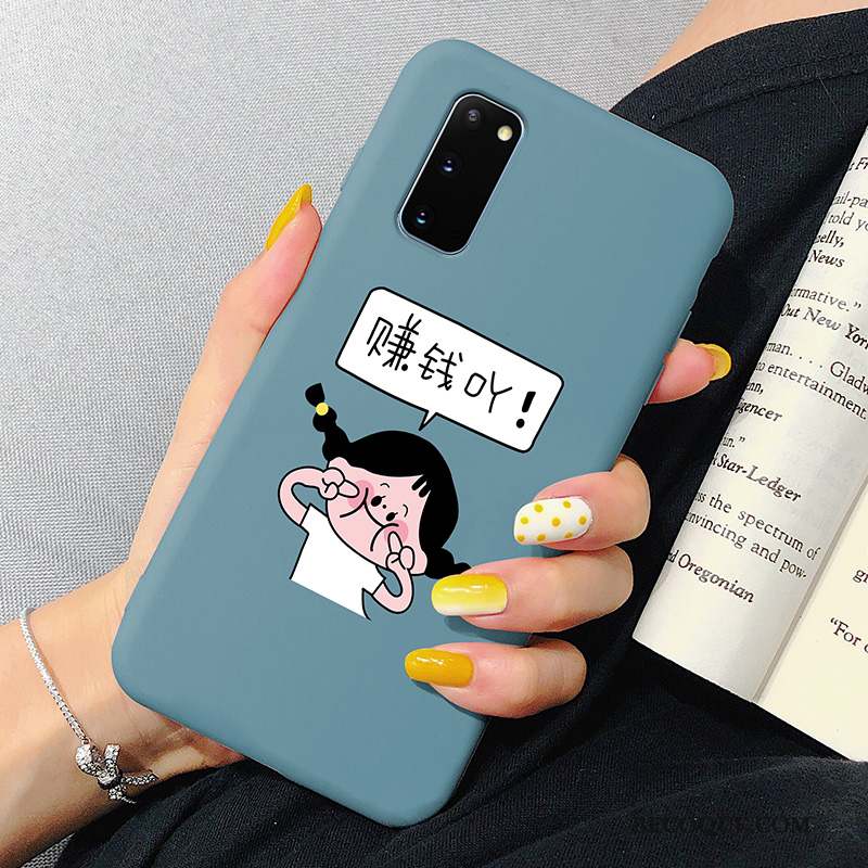 Samsung Galaxy S20 Coque Nouveau Incassable Bleu Fluide Doux Créatif Tout Compris