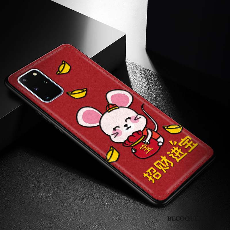 Samsung Galaxy S20+ Coque Nouveau Rouge Tout Compris Modèle Fleurie Cuir Dessin Animé