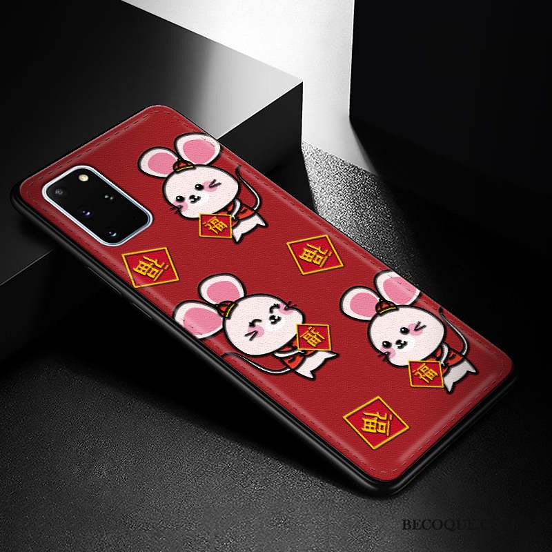 Samsung Galaxy S20+ Coque Nouveau Rouge Tout Compris Modèle Fleurie Cuir Dessin Animé