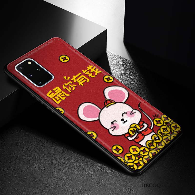 Samsung Galaxy S20+ Coque Nouveau Rouge Tout Compris Modèle Fleurie Cuir Dessin Animé