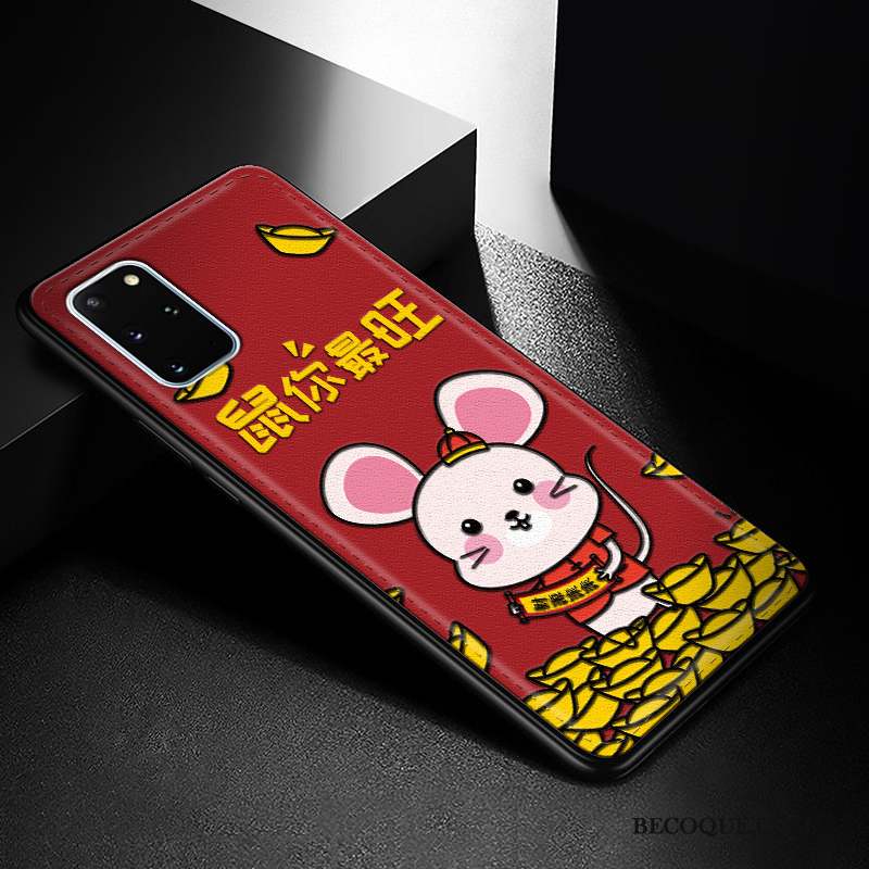 Samsung Galaxy S20+ Coque Nouveau Rouge Tout Compris Modèle Fleurie Cuir Dessin Animé