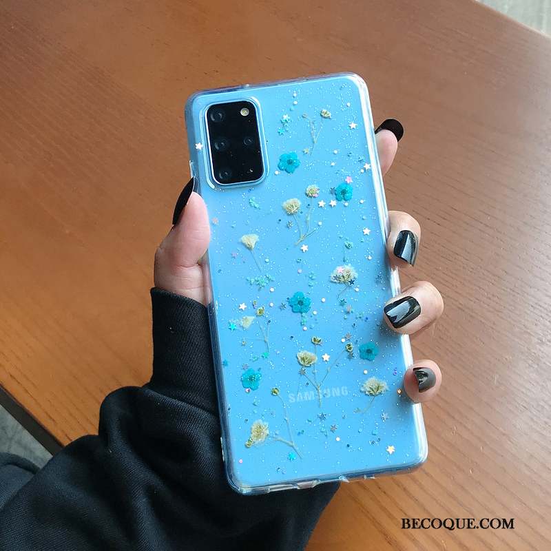 Samsung Galaxy S20+ Coque Personnalisé Étui Rose Frais Ornements Suspendus Bleu