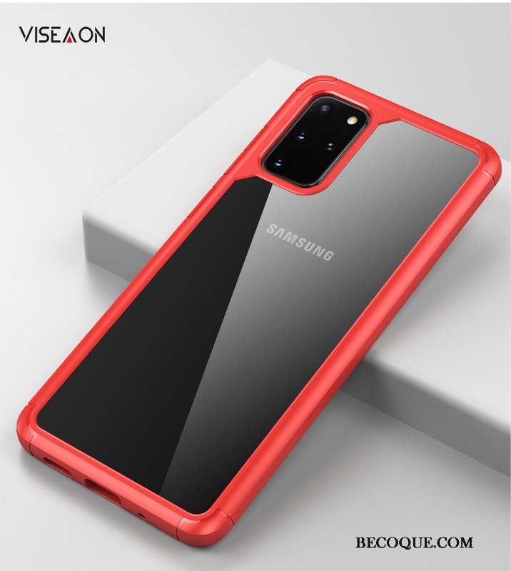 Samsung Galaxy S20+ Coque Tout Compris Incassable Simple Étui Net Rouge Nouveau