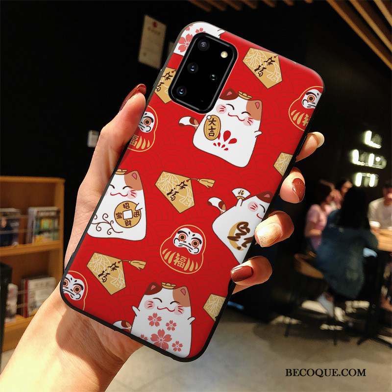 Samsung Galaxy S20+ Dessin Animé Protection Silicone Rouge Coque De Téléphone Étui