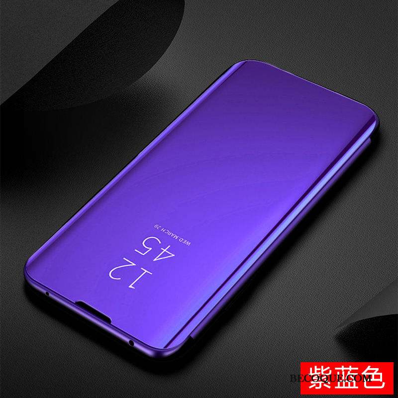 Samsung Galaxy S20 Miroir Housse Coque Difficile Étui En Cuir Violet