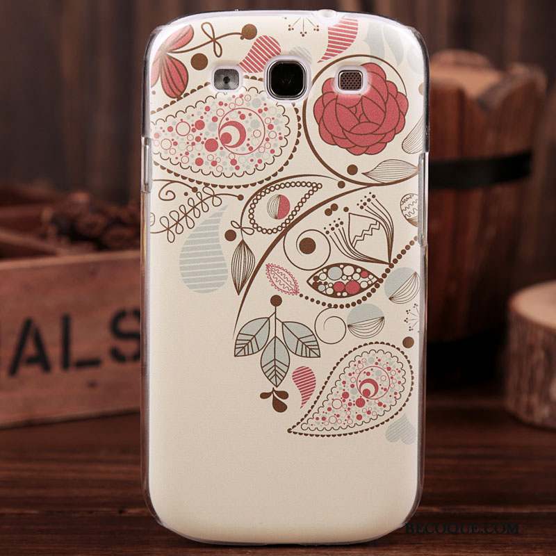 Samsung Galaxy S3 Coque De Téléphone Difficile Blanc Fleurs Étui Peinture