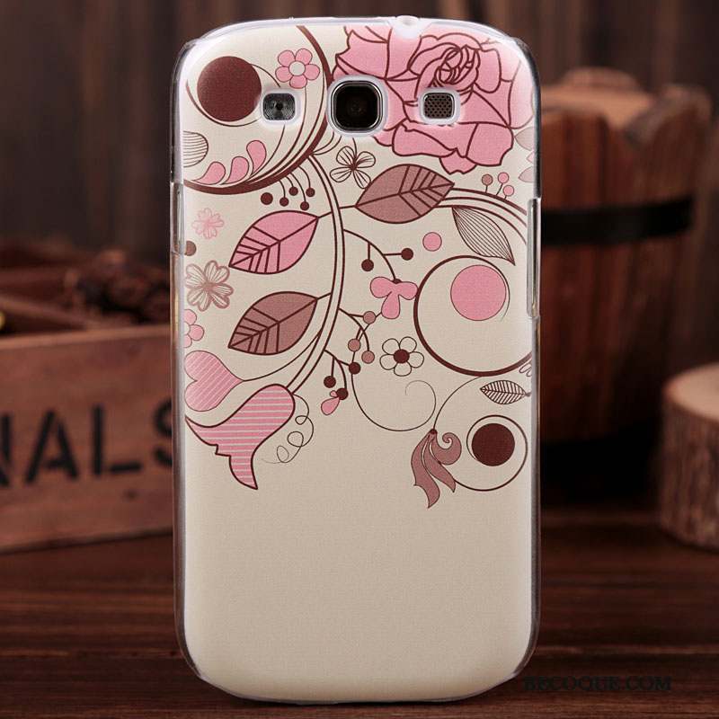 Samsung Galaxy S3 Coque De Téléphone Difficile Blanc Fleurs Étui Peinture