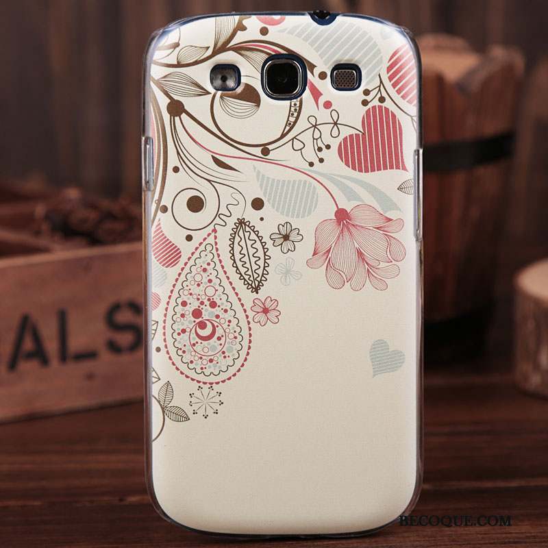 Samsung Galaxy S3 Coque De Téléphone Difficile Blanc Fleurs Étui Peinture