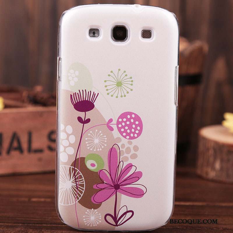 Samsung Galaxy S3 Coque De Téléphone Difficile Blanc Fleurs Étui Peinture