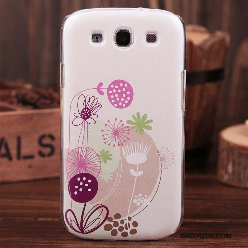 Samsung Galaxy S3 Coque De Téléphone Difficile Blanc Fleurs Étui Peinture