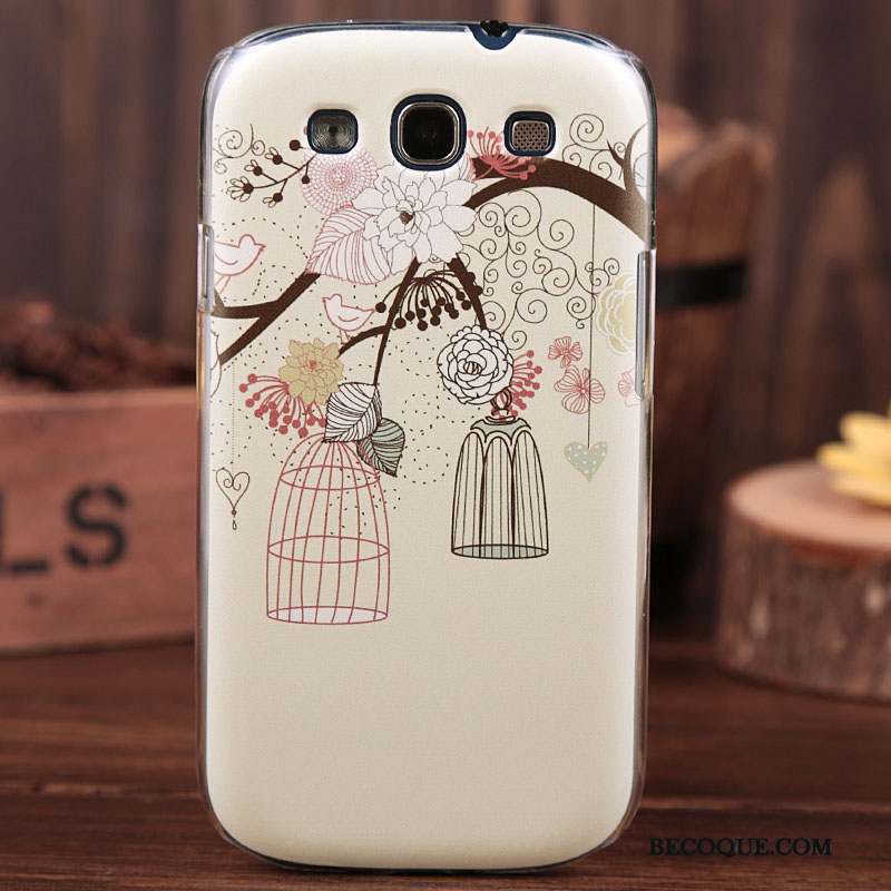 Samsung Galaxy S3 Coque De Téléphone Difficile Blanc Fleurs Étui Peinture