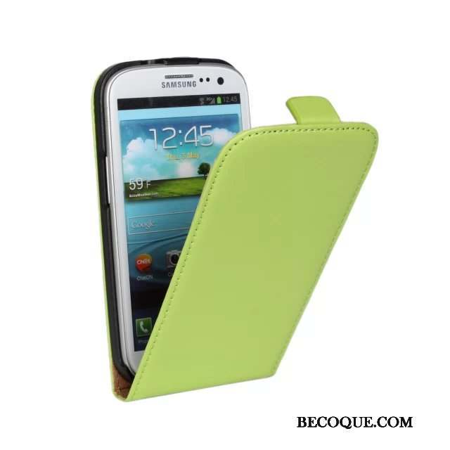 Samsung Galaxy S3 Cuir Véritable Étui En Cuir Jaune Téléphone Portable Coque De Téléphone Housse