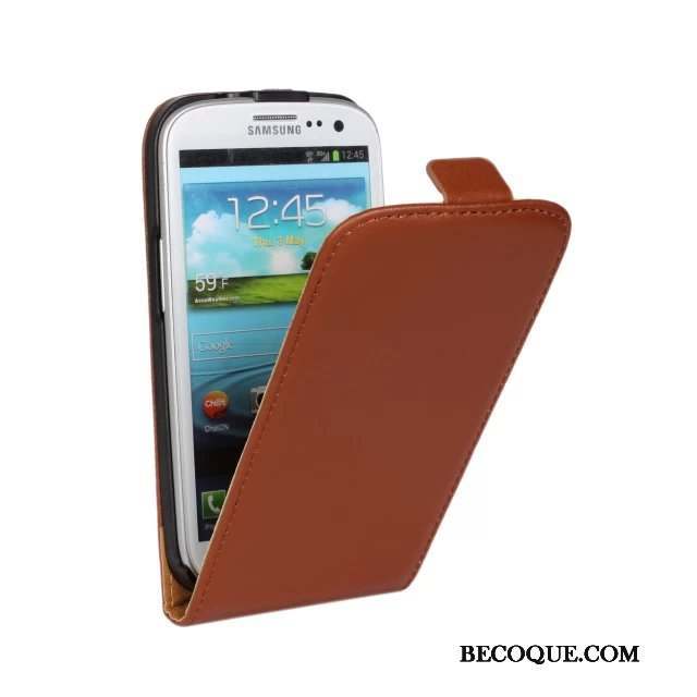 Samsung Galaxy S3 Cuir Véritable Étui En Cuir Jaune Téléphone Portable Coque De Téléphone Housse