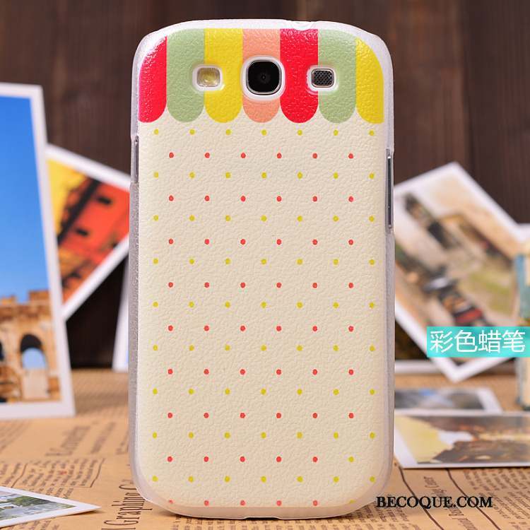 Samsung Galaxy S3 Étui Jaune Cuir Peinture Protection Coque