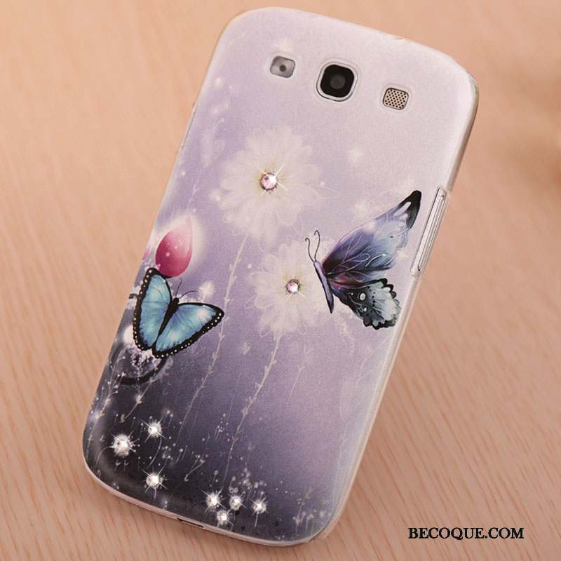 Samsung Galaxy S3 Étui Peinture Strass Rose Tendance Coque