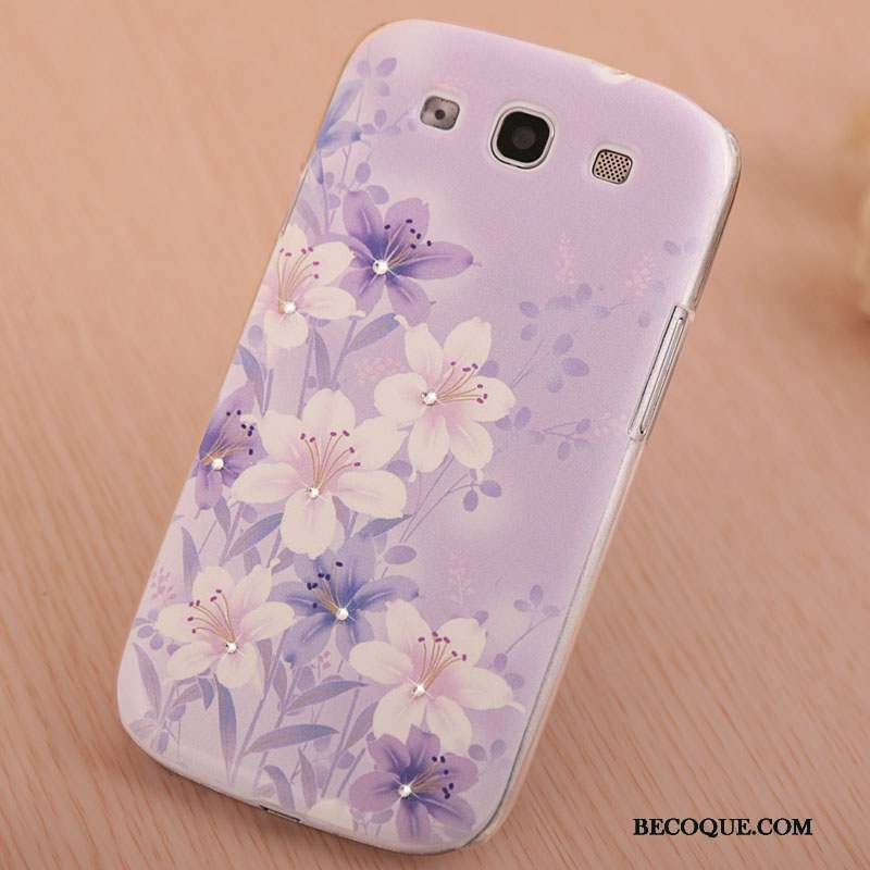 Samsung Galaxy S3 Étui Peinture Strass Rose Tendance Coque