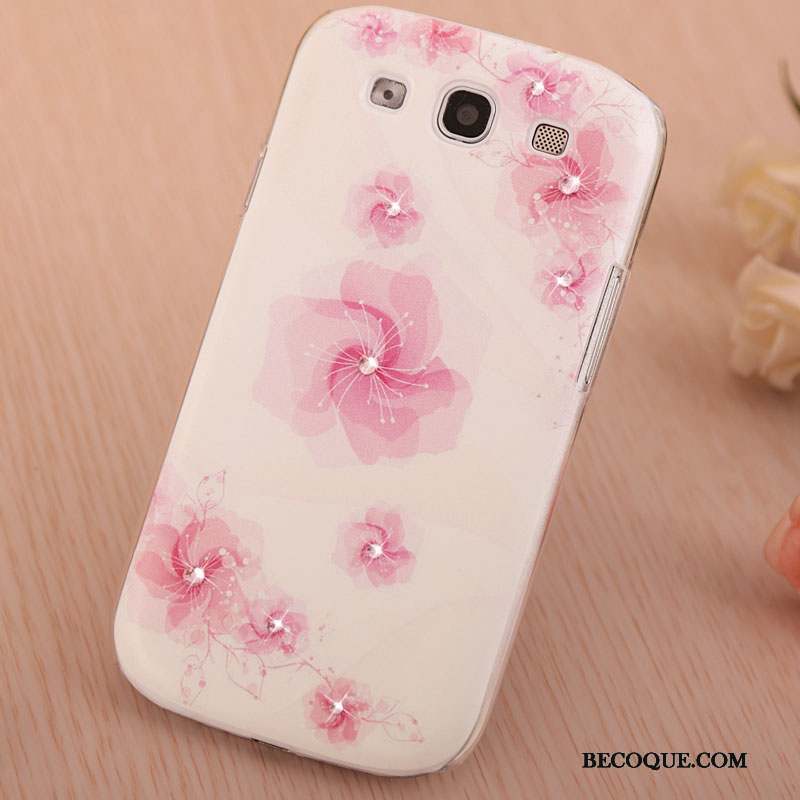 Samsung Galaxy S3 Étui Peinture Strass Rose Tendance Coque