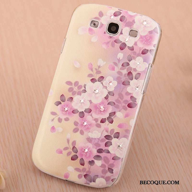 Samsung Galaxy S3 Étui Peinture Strass Rose Tendance Coque