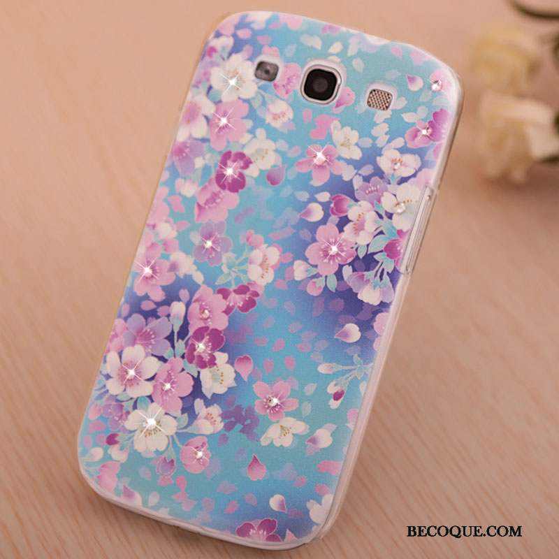 Samsung Galaxy S3 Étui Peinture Strass Rose Tendance Coque