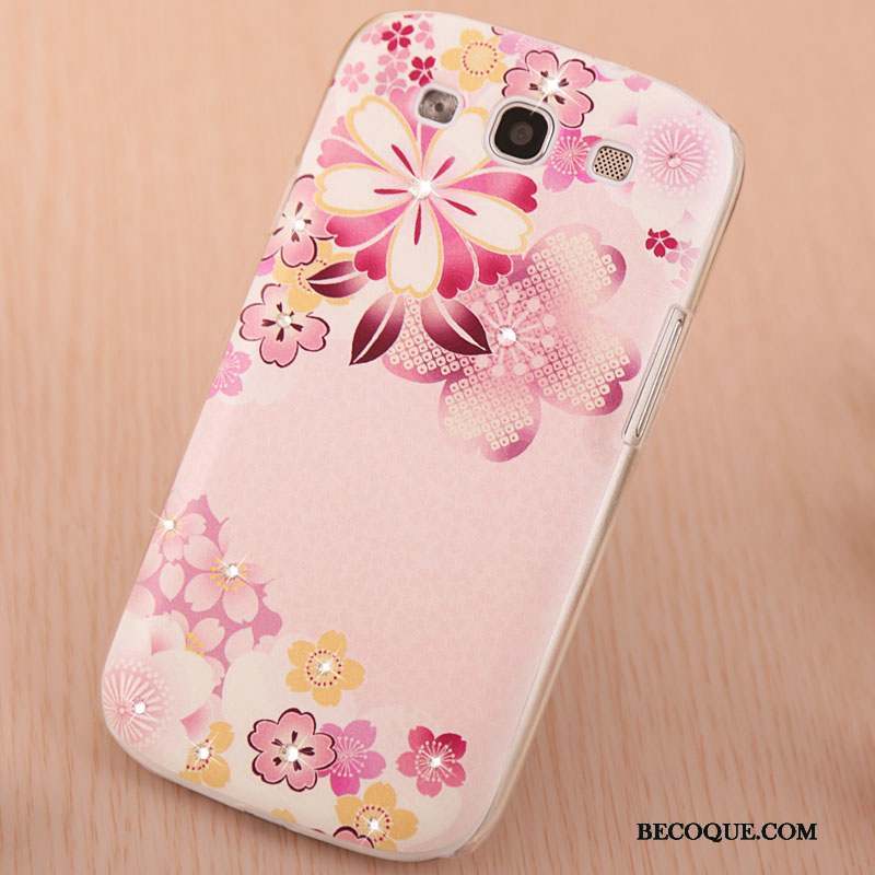 Samsung Galaxy S3 Étui Peinture Strass Rose Tendance Coque