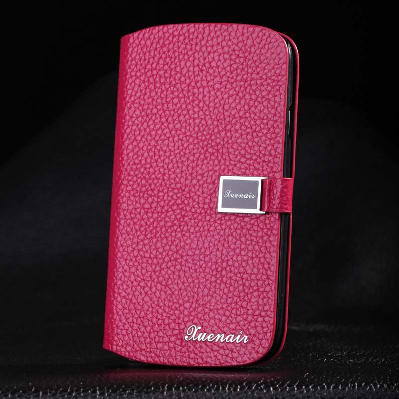 Samsung Galaxy S3 Étui Étui En Cuir Cuir Véritable Coque De Téléphone Protection Rouge