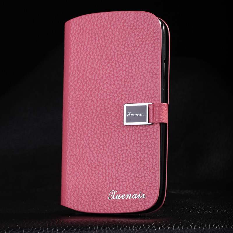 Samsung Galaxy S3 Étui Étui En Cuir Cuir Véritable Coque De Téléphone Protection Rouge