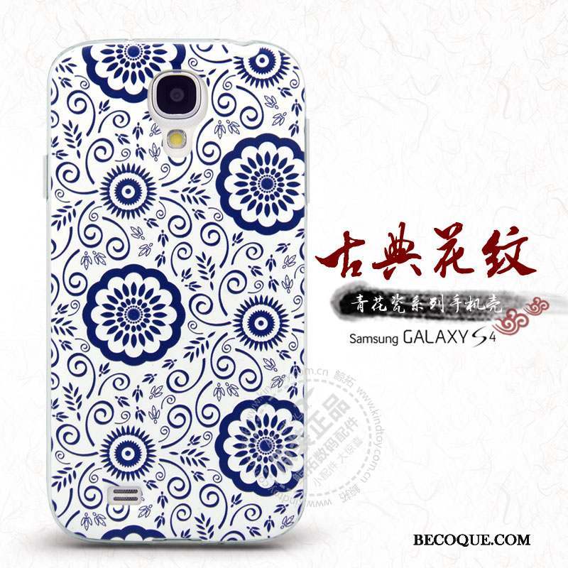 Samsung Galaxy S4 Bleu Coque De Téléphone Nouveau Étui Fleur Protection